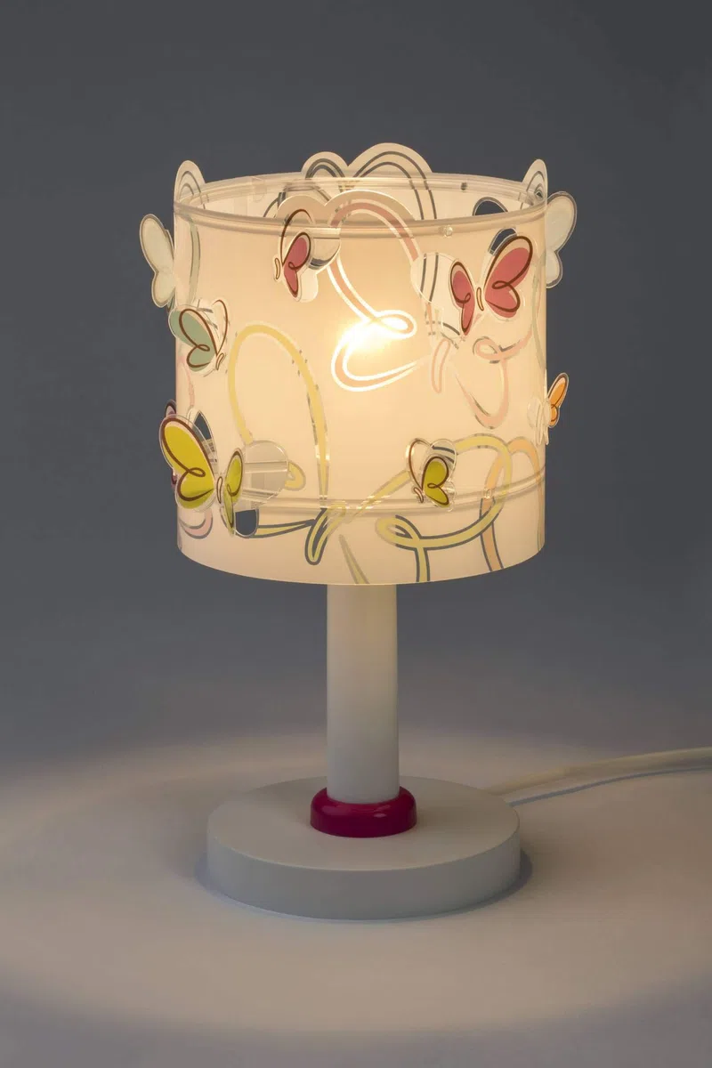 Dalber Lampada da tavolo o comodino per bambini Butterfly farfalle