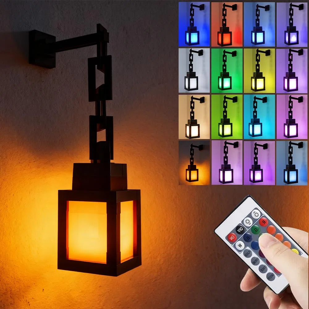 Lampada da Parete Torcia 16 Colori, 17,8cm Craft Lampada a Torcia, 3 Livelli di Luminosità,Ricaricabile Tramite USB,con Telecomando,Lamp 3D Torch per Bambini Sala Giochi Regali Camera e fes