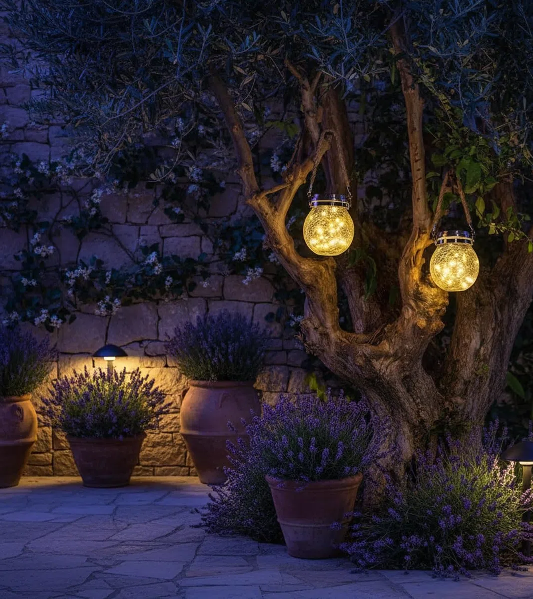BEL AIR HOME - Set 2 Ciondoli Solari in Vetro - Luce LED 3000 K IP65 - Illuminazione Automatica da Esterno 8-12 Ore - Ideale per Giardino, Veranda, Pergola, Vetro