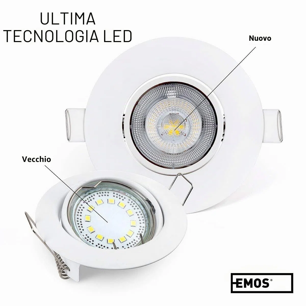 EMOS Faretti LED da Incasso per Cartongesso 5W / 450 Lumen | Faretti LED soffitto da incasso 3000K Luce Bianco caldo | Set di 3 pezzi Spot LED Orientabili a 50°, Rotondi e Ultra Piatti in bianco