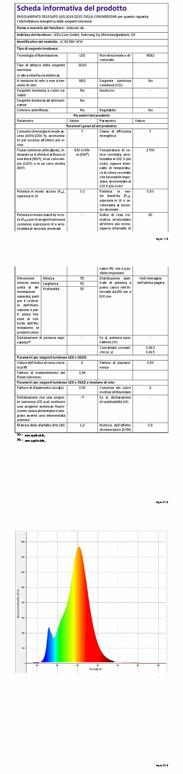 ledscom.de Luce a morsetto GU10 KLUK con collo d'oca, bianco incl. GU10, bianco caldo, 6,826W 630lm