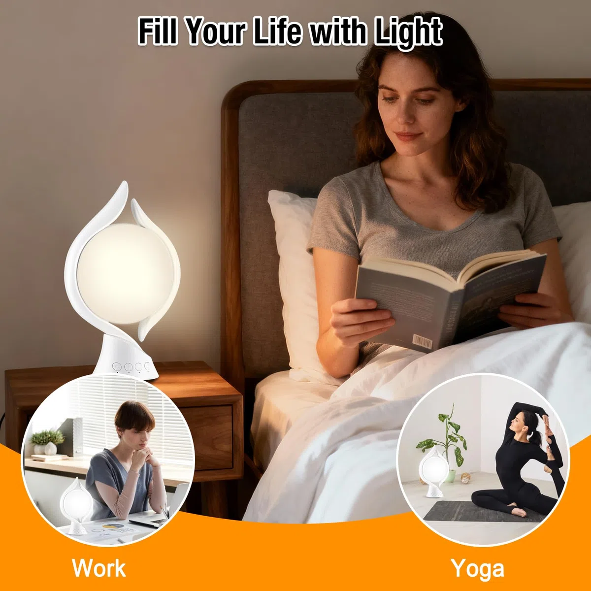 Lampada diurna 15000 Lux, lampada a LED per terapia luminosa senza raggi UV, con 3 temperature di colore, 4 timer e 5 luminosità regolabili, simulazione di luce diurna, luce solare con funzione di