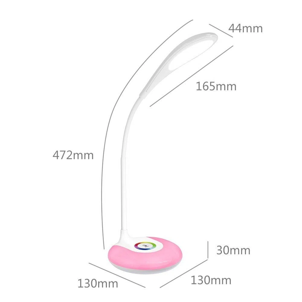 Majestic LL 401 - Lampada LED portatile braccio flessibile, base con luce ambiente multicolore, batteria interna ricaricabile, Bianco