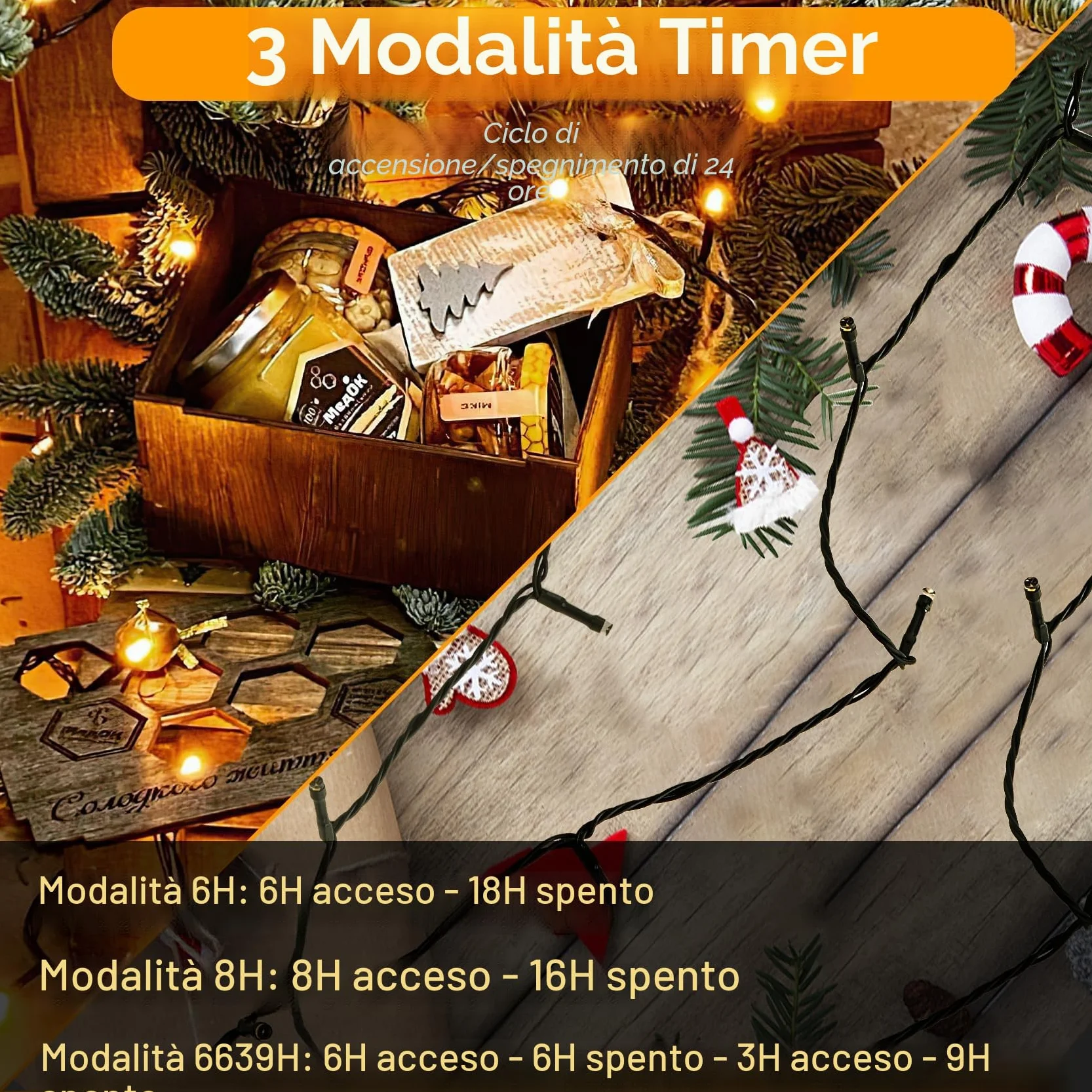 Realky Luci di Natale, 96M 800 LED Luci Natalizie da Esterno ed Interno, 8 Modalità con Funzione Memoria e Telecomando per Giardino, Balcone, Casa, Festa - Bianco Caldo