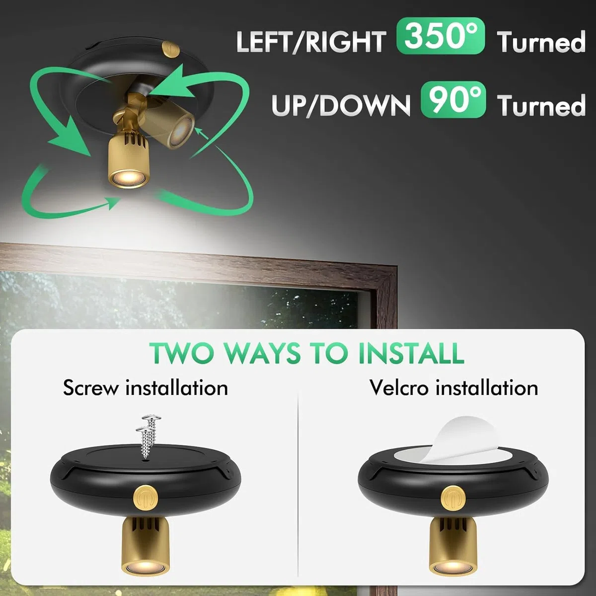 Foco per piante da interno, funziona a batteria, luci da parete decorative, punto di accento artistico, luci da parete wireless con timer remoto e regolabile, luce ascendente