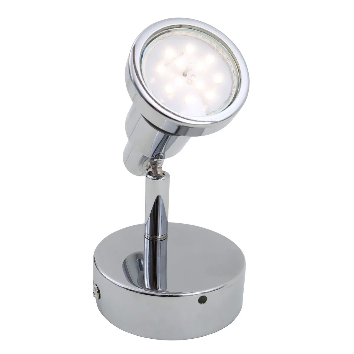 Briloner Leuchten - Faretto a LED, lampada da parete, luce da bagno, lampada da bagno, IP44, faretto girevole e inclinabile, 1x GU10, 4 Watt, 400 Lumen, 3.000 kelvin, cromato, 80x106mm (DxH)