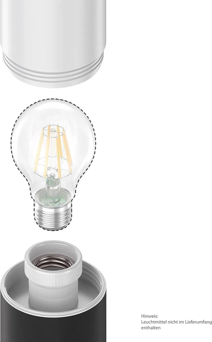 Planetitaly TOKYO Lampione LED attacco E27 acciaio inox palo impermeabile esterni luce giardino viale sentiero cortile 230V (500mm nero)