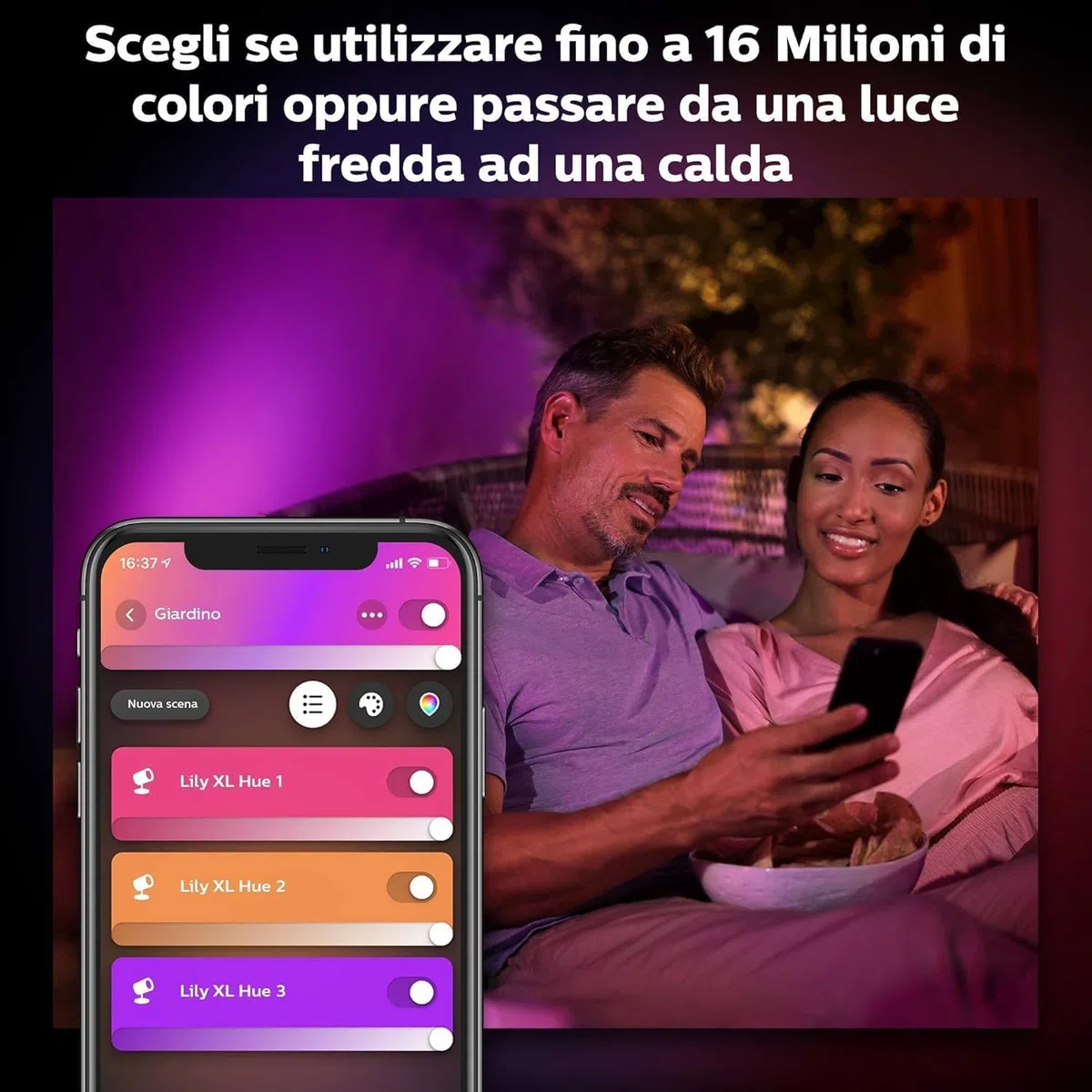 Philips Hue White and Color Ambiance Impress Piedistallo Smart per Esterni, LED Integrato, 8W, Nero