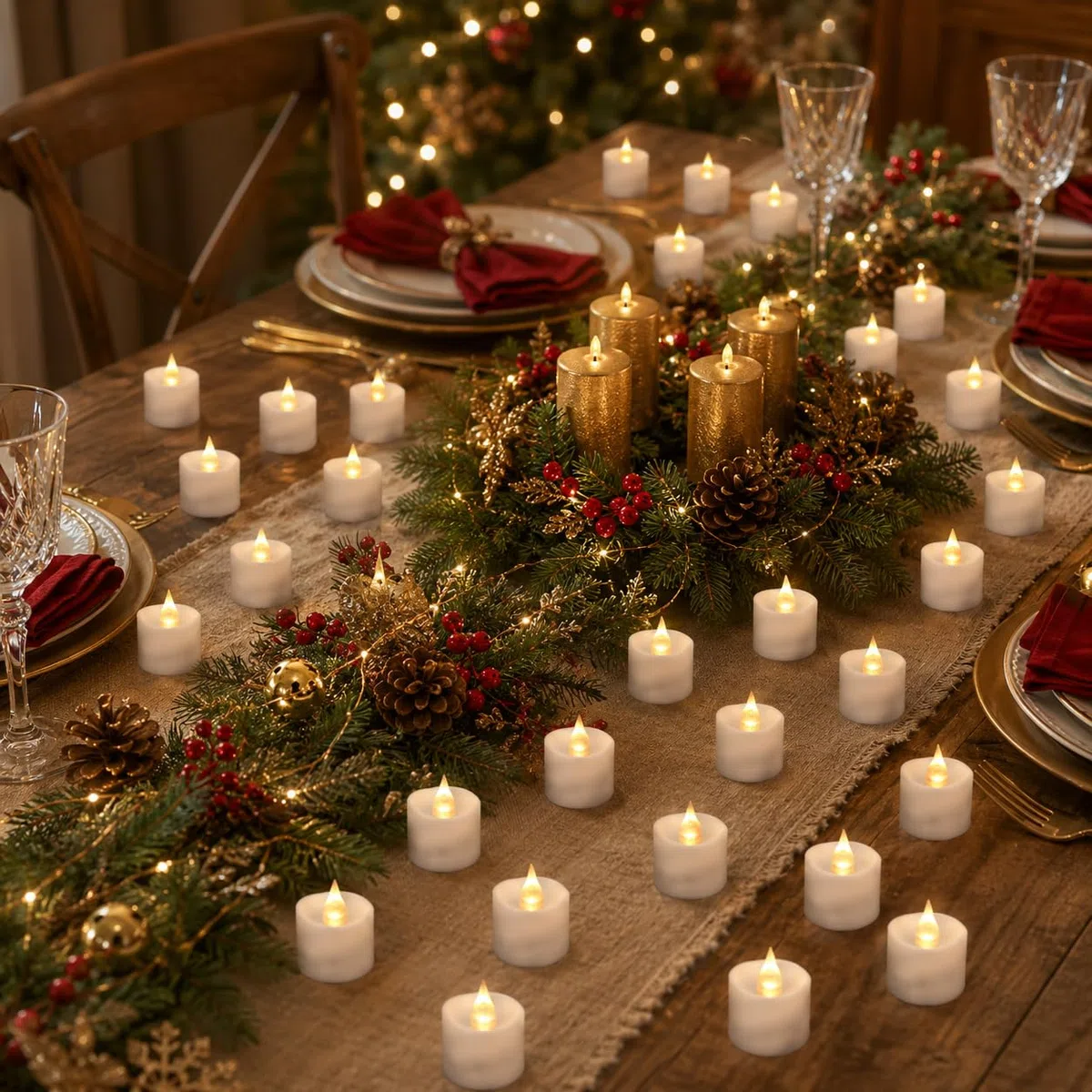 Da by 24 Pezzi Bougie LED Tè con Telecomando, Pile CR2032 Incluse, Senza Fiamma, per Decorazione Casa Matrimonio Festa
