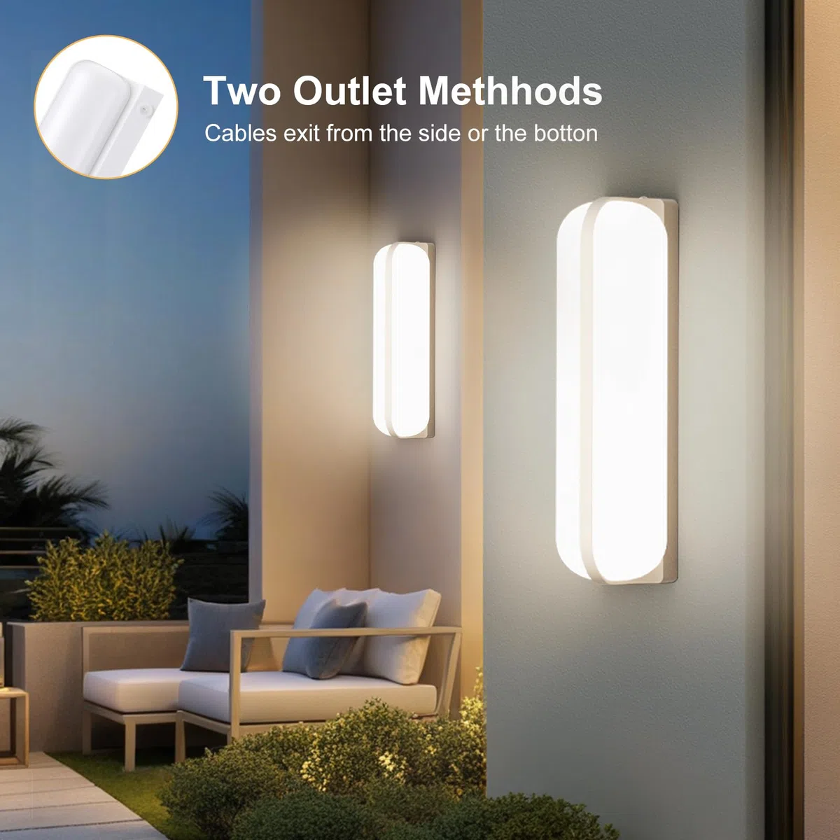 VivaLet Applique da Esterno/Interno 20W 2000LM, Illuminazione Up & Down Lampada da Parete a Parete, 4000K IP65 Luce da Esterno per Ambienti Umidi, Balcone, Bagno, Corridoio, Cantina, Giardino, WC