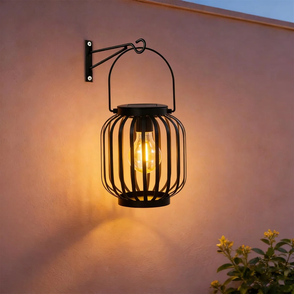 Lanterna con lampada a LED - Alimentata da pannello solare, non sono necessarie batterie, bella luce riflettente esterna in giardino e interno in casa, impermeabile