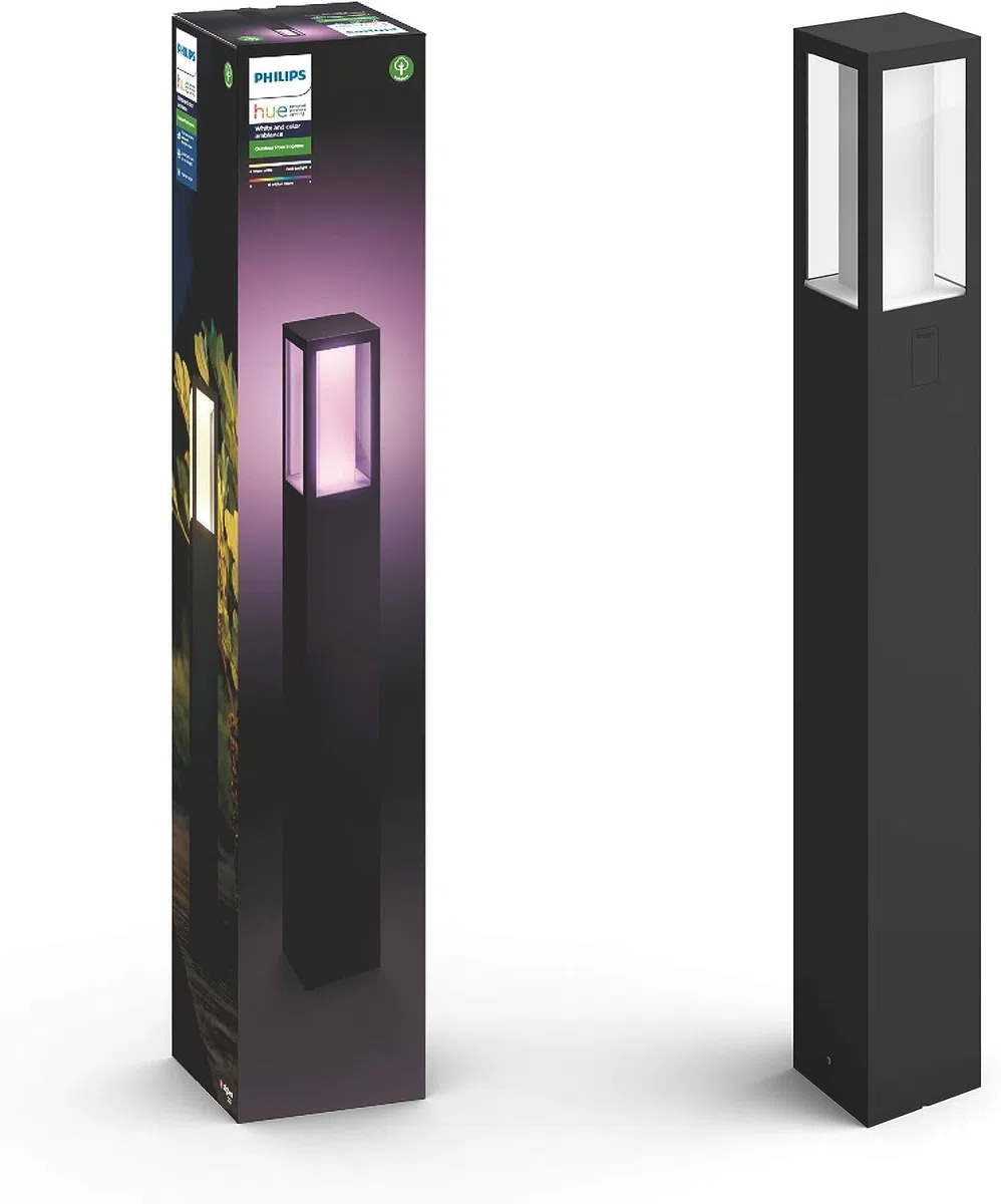 Philips Hue White and Color Ambiance Impress Piedistallo Smart per Esterni, LED Integrato, 8W, Nero