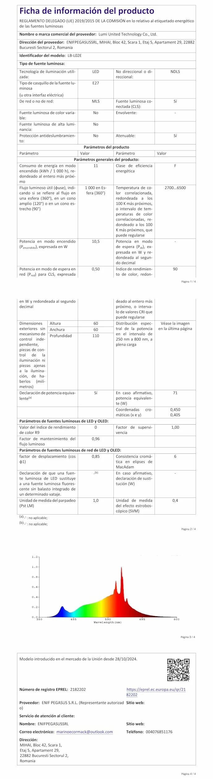 Aqara Lampadina LED T2 E27 Thread/Zigbee, Bianco Sintonizzabile(2700 K-6500 K), Equivalente a 75 W, Matter, Supporta HomeKit, Alexa, Google Home