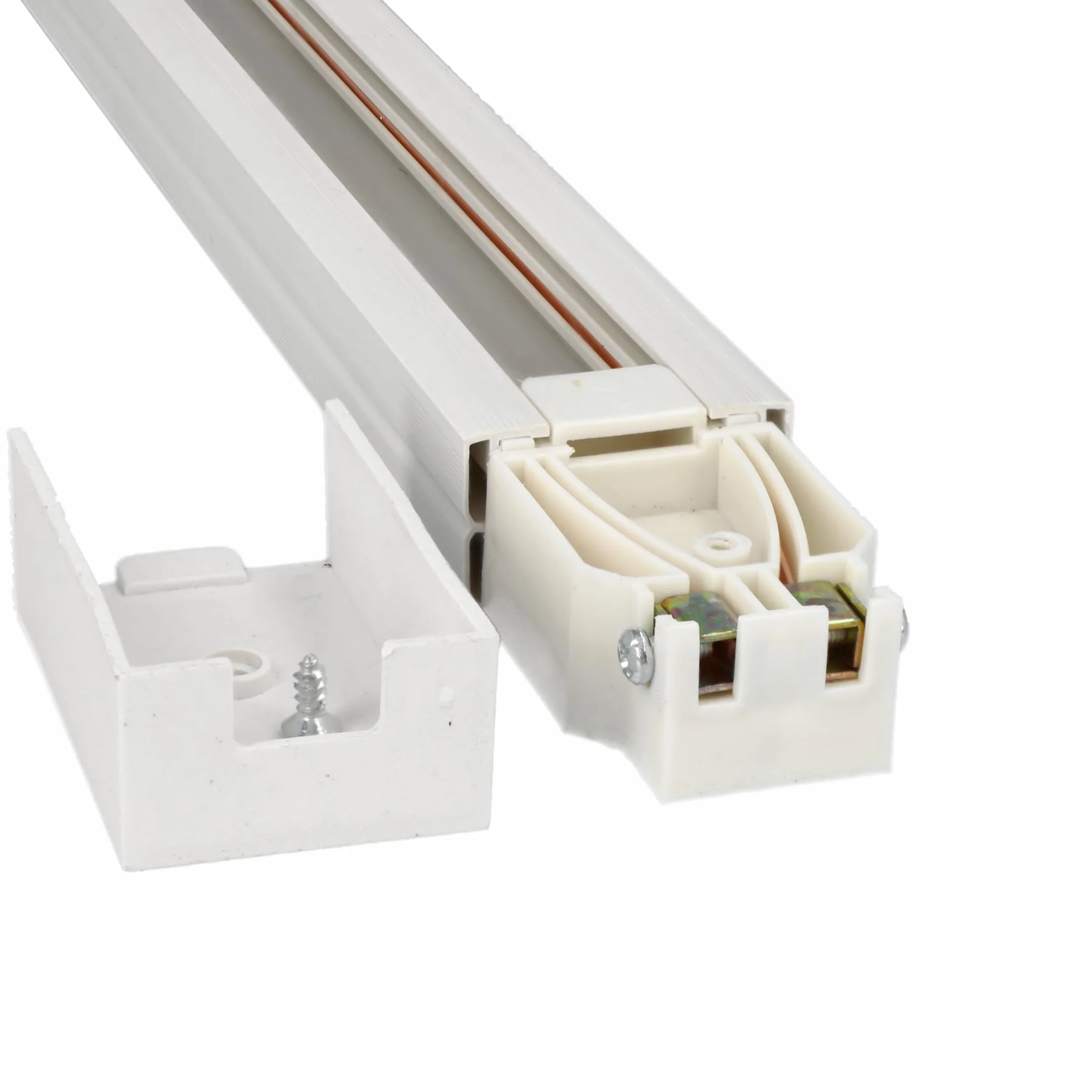 Jandei - Pack x2 Binario Monofase per Faretti LED, Installazione in Superficie. Alluminio bianco, lungo 1 metro. Ideale per vetrina, azienda, negozio, casa, camerino... (Bianco)