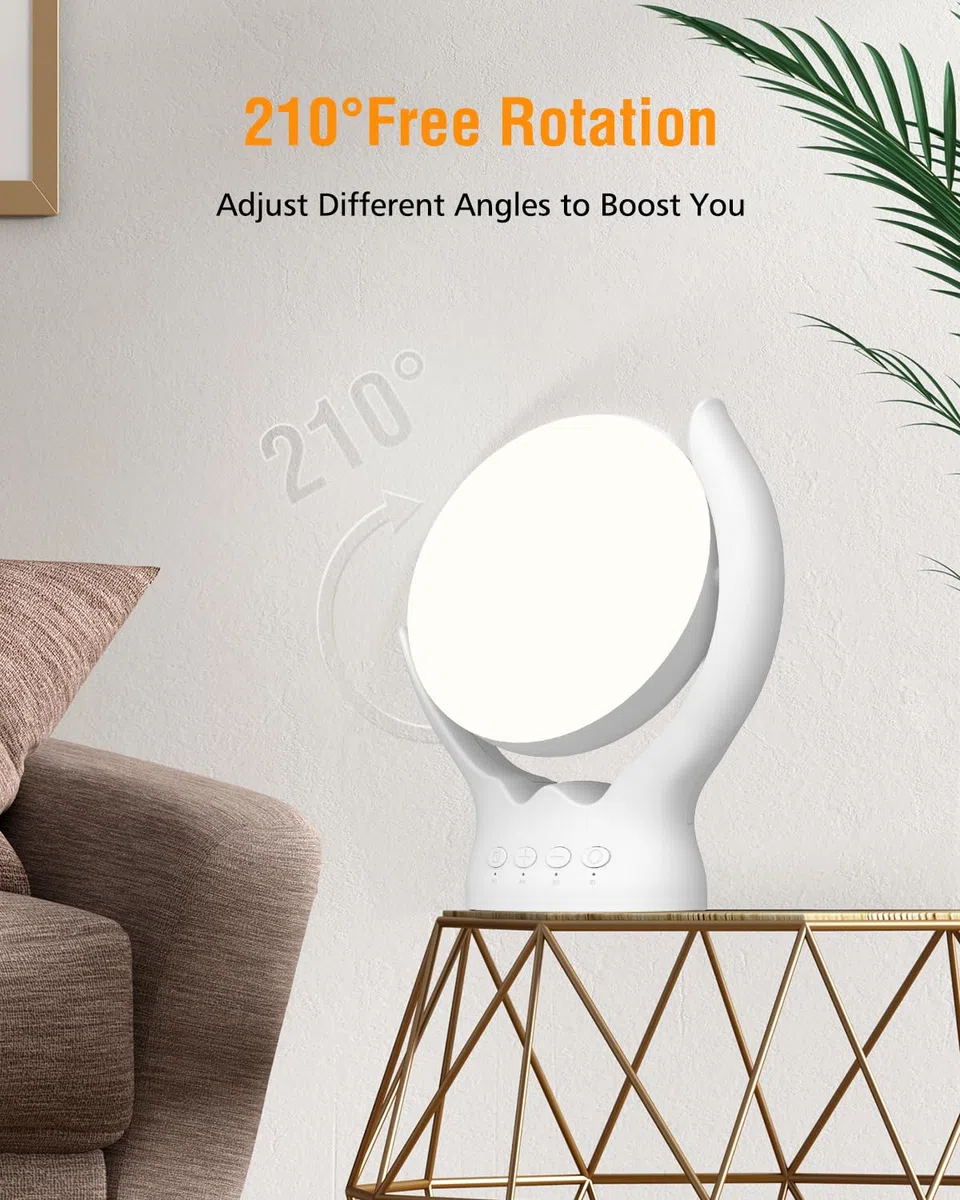 Lampada per luce diurna, lampada per terapia della luce da 10000 Lux senza UV, (Bianco)