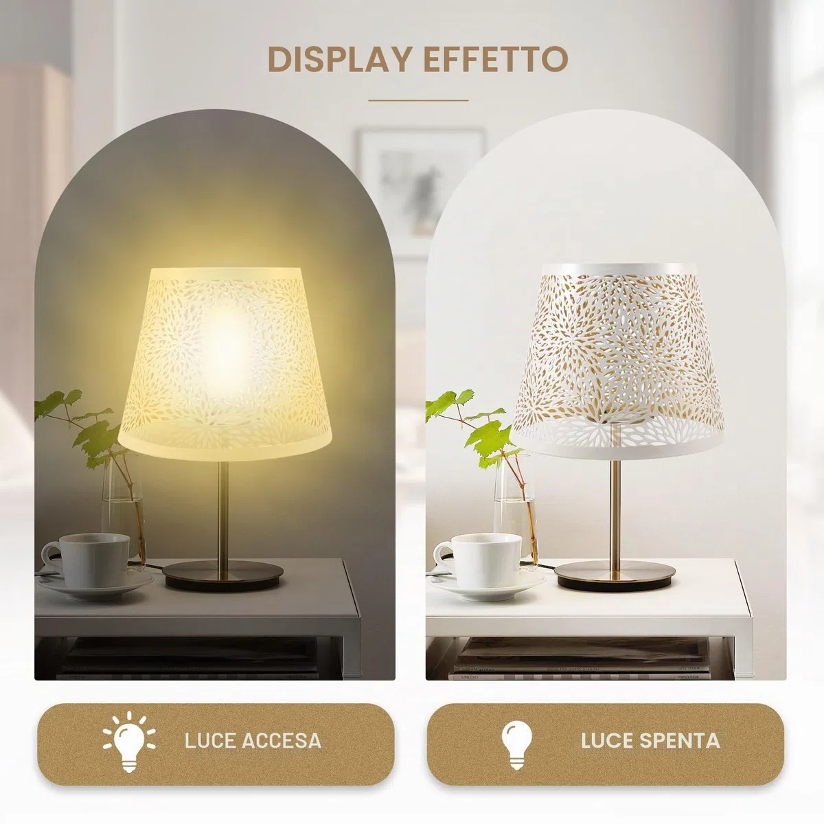 Paralume in Metallo E14 E27 Paralumi Lampade Paralume Lampada in 13x19x15 cm a Forma di Albero con Design Adatto a Qualsiasi Applique, Lampada da Tavolo o Floor Lamp Bianco