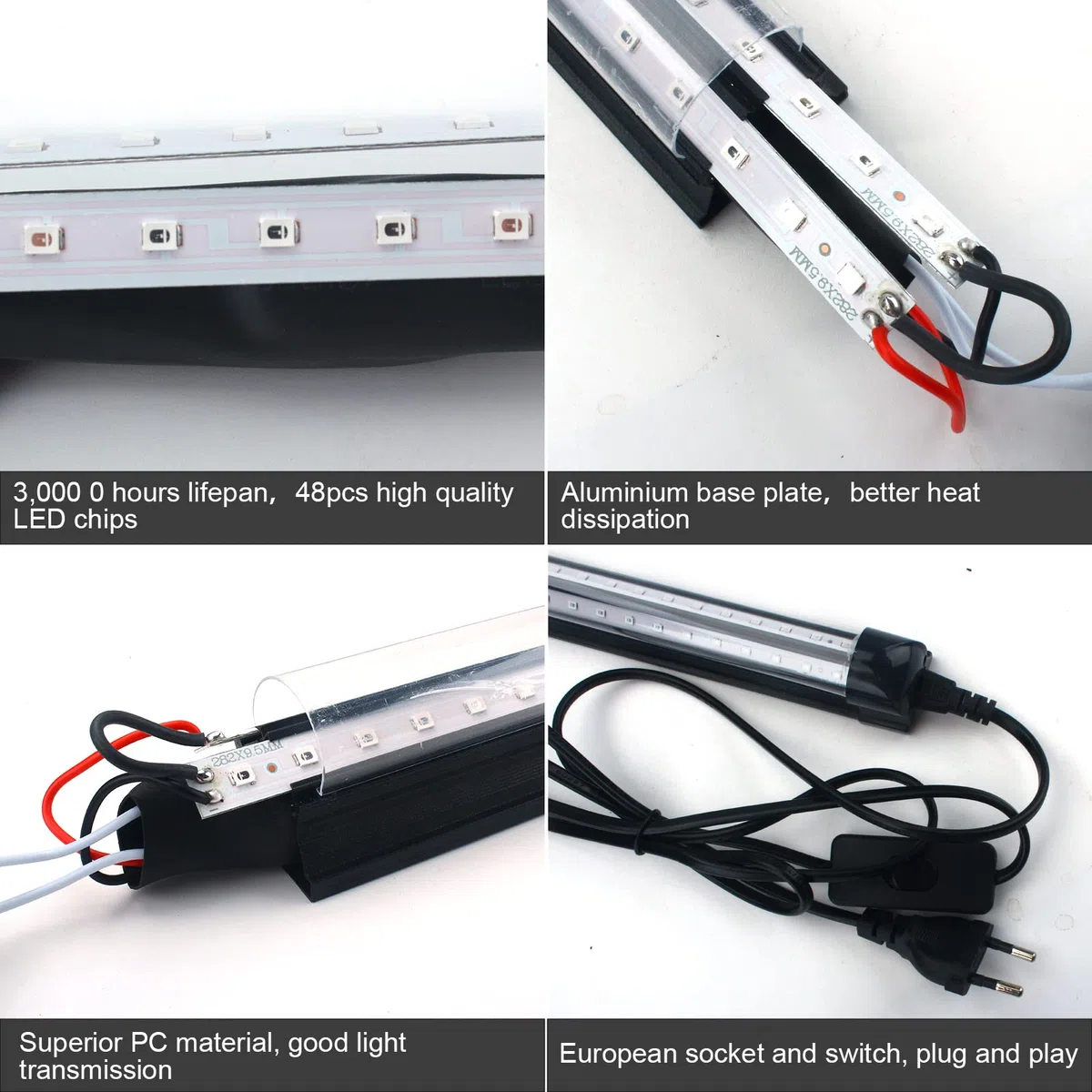 2 Pezzi LED Lampada UV 10W Luce Nera UV Portatile Tubo luminosa Ultravioletti 395 nm Blacklight per Halloween Natale Disco DJ Body Art Stanza Fluorescente Neon Party Club Pigmenti reattivi