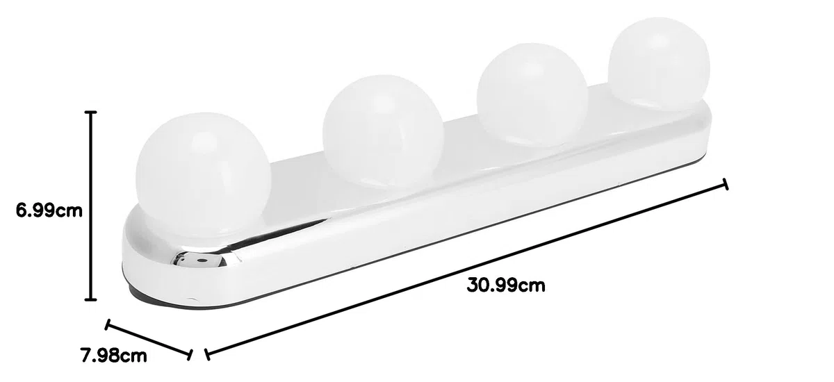 Qcwwy Luci per Trucco a LED Lampada per Trucco Senza Fili in ABS a 4 Luci per Specchio per Tavolo da Bagno