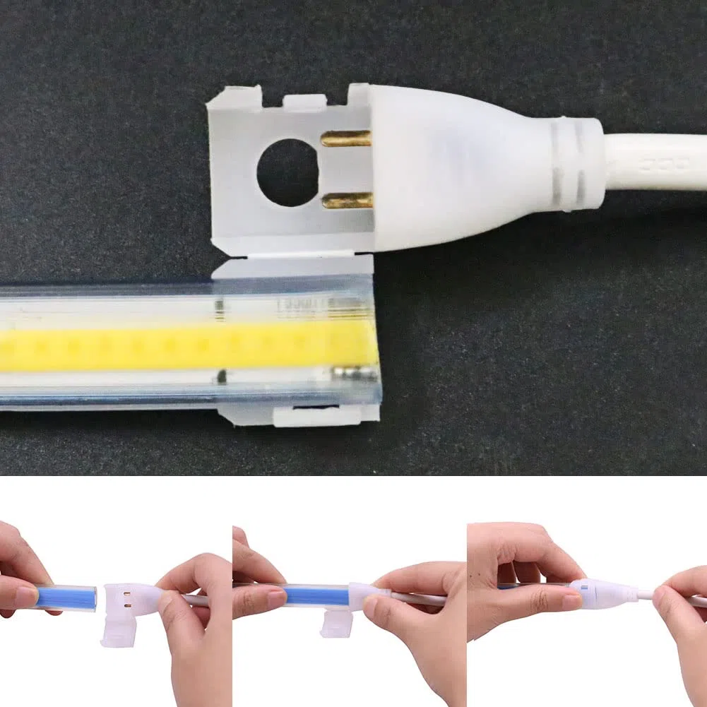 IP67 COB LED Striscia 1M 220V, 280 led/m Super Brillante Impermeabile Strip 1 Metro Bianco Caldo 3000K (Bianco Caldo, 1)