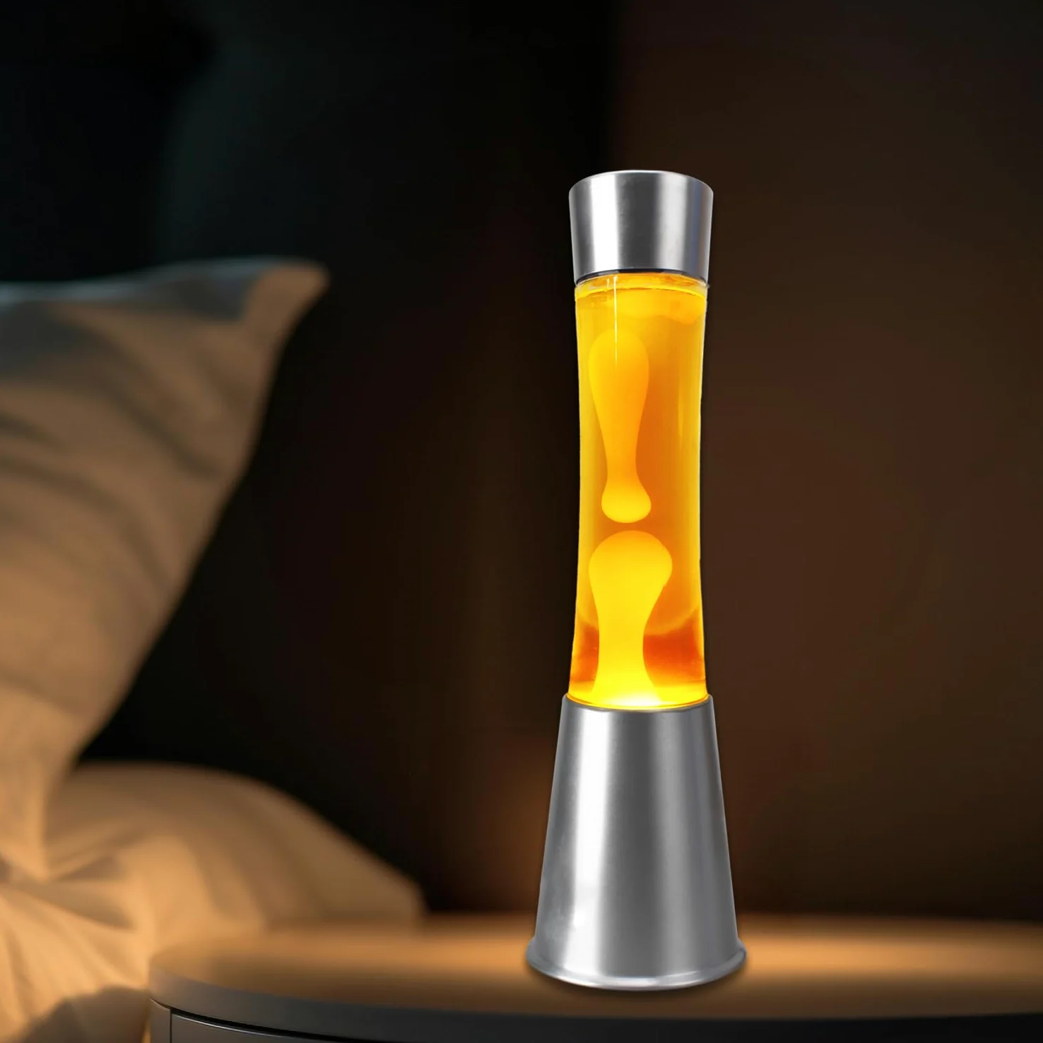 Lampada Lava Giallo - Lava Lamp | Lavalamp | Lampada Da Scrivania 38 Cm | Abat Jour Da Comodino | Lampade Da Comodino | Decorazioni Casa | Lampade Notturna Per Bambini | Regali Originali