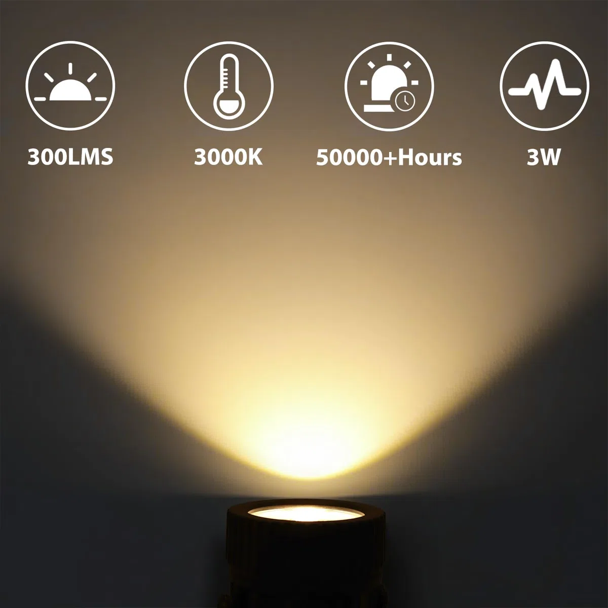 3W Faretto LED di Natale per interni Bianco caldo COB Luci Con picchetto a terra Faretto per piante con interruttore a pedale per interni, piante, luci decorative, spina di cavo da 1.8m