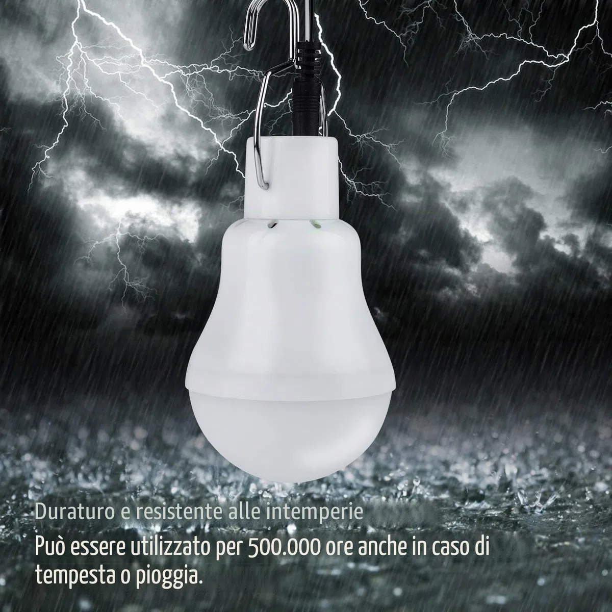 TechKen 2 Lampadine con Pannello Solare Lampada Led Portatile Ricaricabile da Esterno Giardino per L'illuminazione di Emergenze