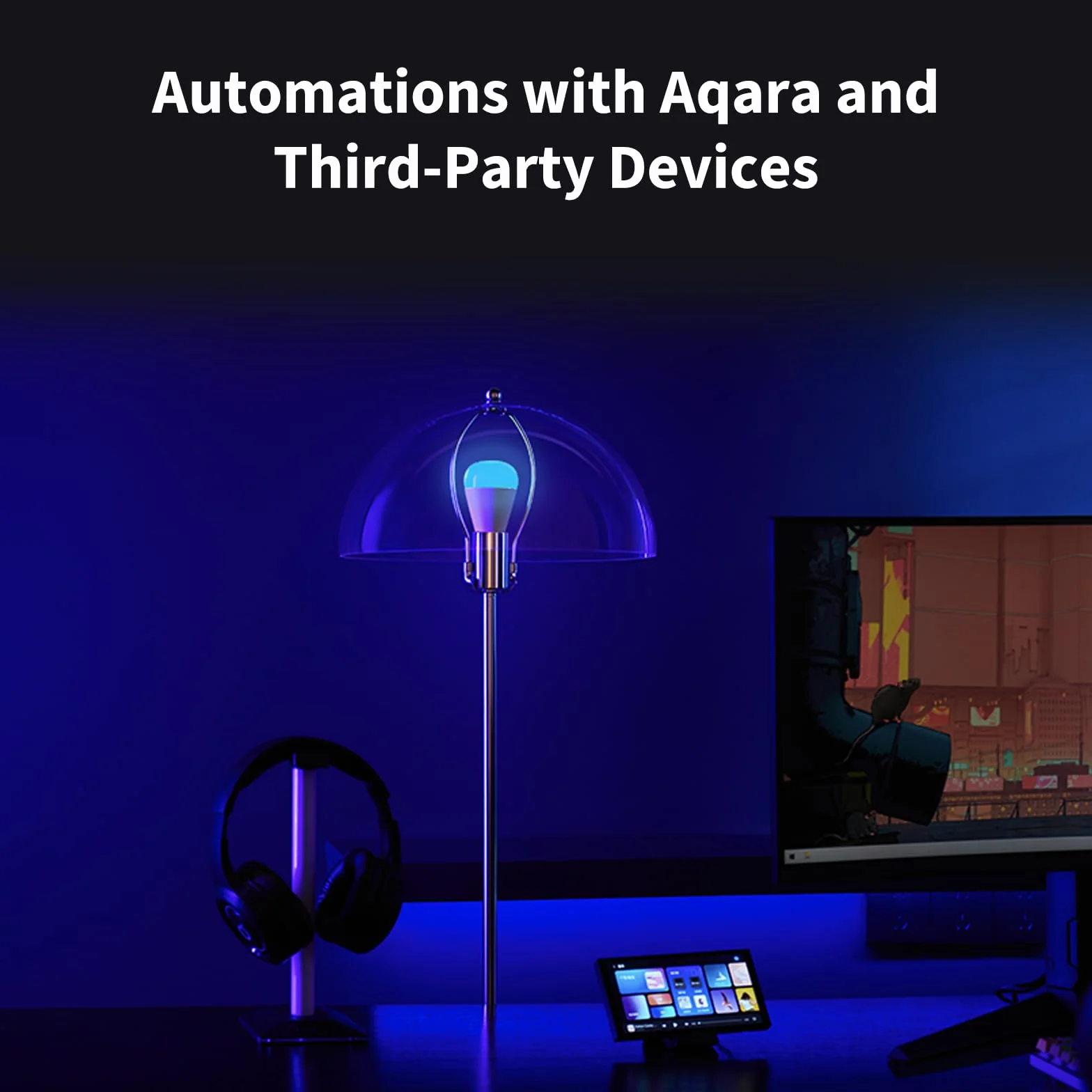 Aqara Lampadina LED T2 E27 Thread/Zigbee, Bianco Sintonizzabile(2700 K-6500 K), Equivalente a 75 W, Matter, Supporta HomeKit, Alexa, Google Home