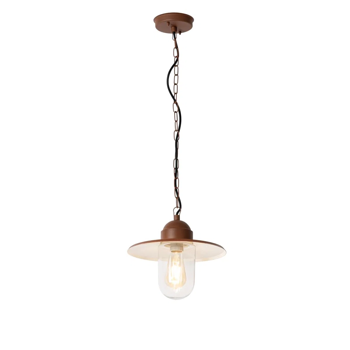 Qazqa kansas - Lampada a sospensione Moderno - 1 luce - Ø 29.4 cm - Ruggine - Moderno - Illuminazione esterna