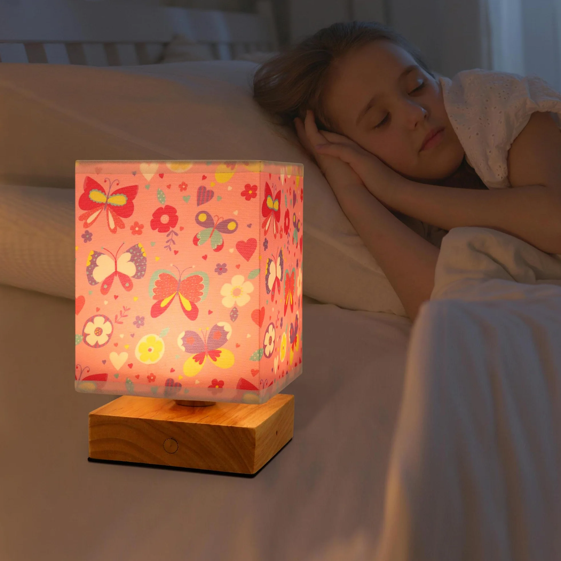 Wetry Lampada da Comodino Bambini con Paralume Luce Notturna Neonati Regolabile Intensità Lucina Notte Ragazzi Ricaricabile Regalo Compleanno Ragazze
