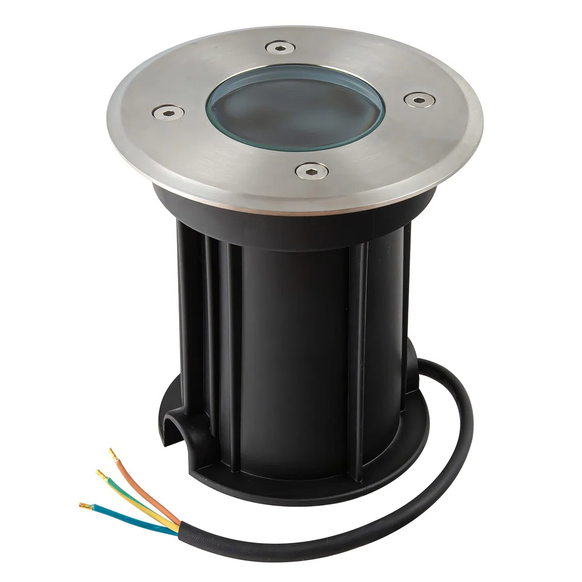 Faretto da incasso a LED IP67 attacco GU10 faretti led esterno, 230V Faretti da Pavimento rotonde Luci da incasso calpestabile da Segnapasso esterno terra, 30cm cavo preinstallato, Ø11x12cm