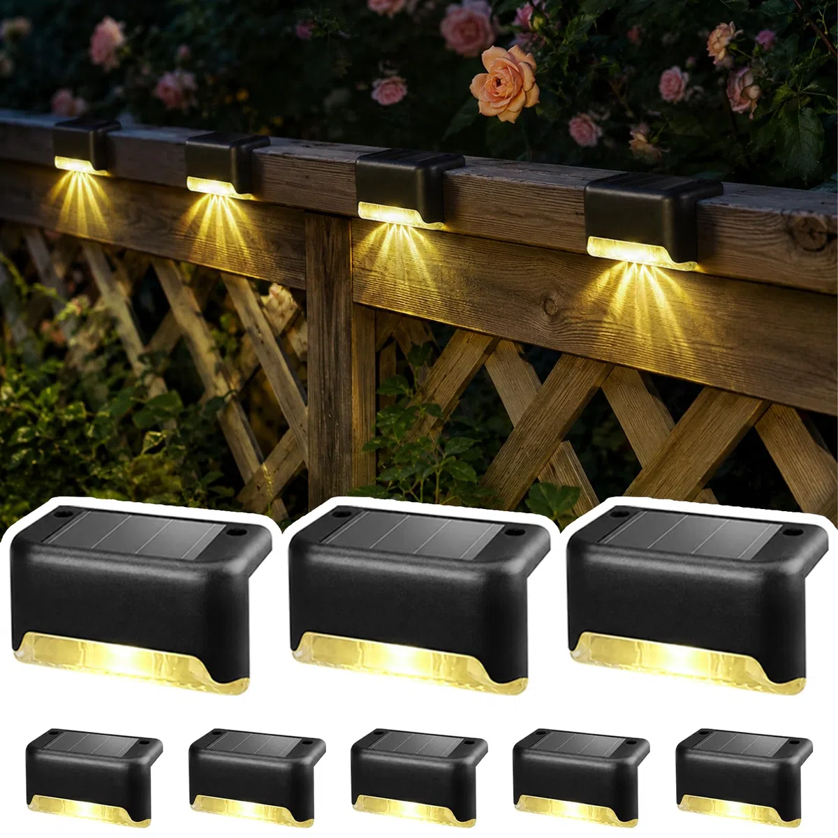 Luci Led Solari Scalini per Esterno 8Pack Segnapassi Led Solari Bianca Calda Luci Solari Esterno Giardino