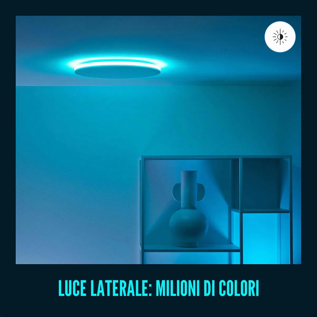 WiZ Plafoniera Smart Arca WiFi, Dual Zone, Dimmerabile, Luce Centrale Bianca Dinamica, Luce Laterale Colorata, 22W, Bianco, Tecnologia SpaceSense, Controllo Vocale (Alexa, Apple HomeKit, Google Home)