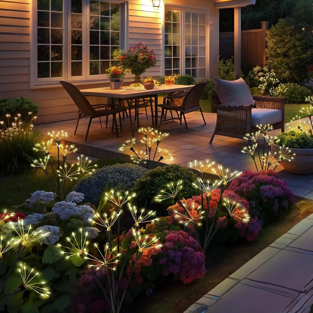 Redefun Luci Solari da Giardino, 2 pezzi 160LED Luci Solari, 8 Modalità luce da Giardino ad Energia Solare, Impermeabile Ondeggiante Luce Lucciola per Esterni Patio Vialetto
