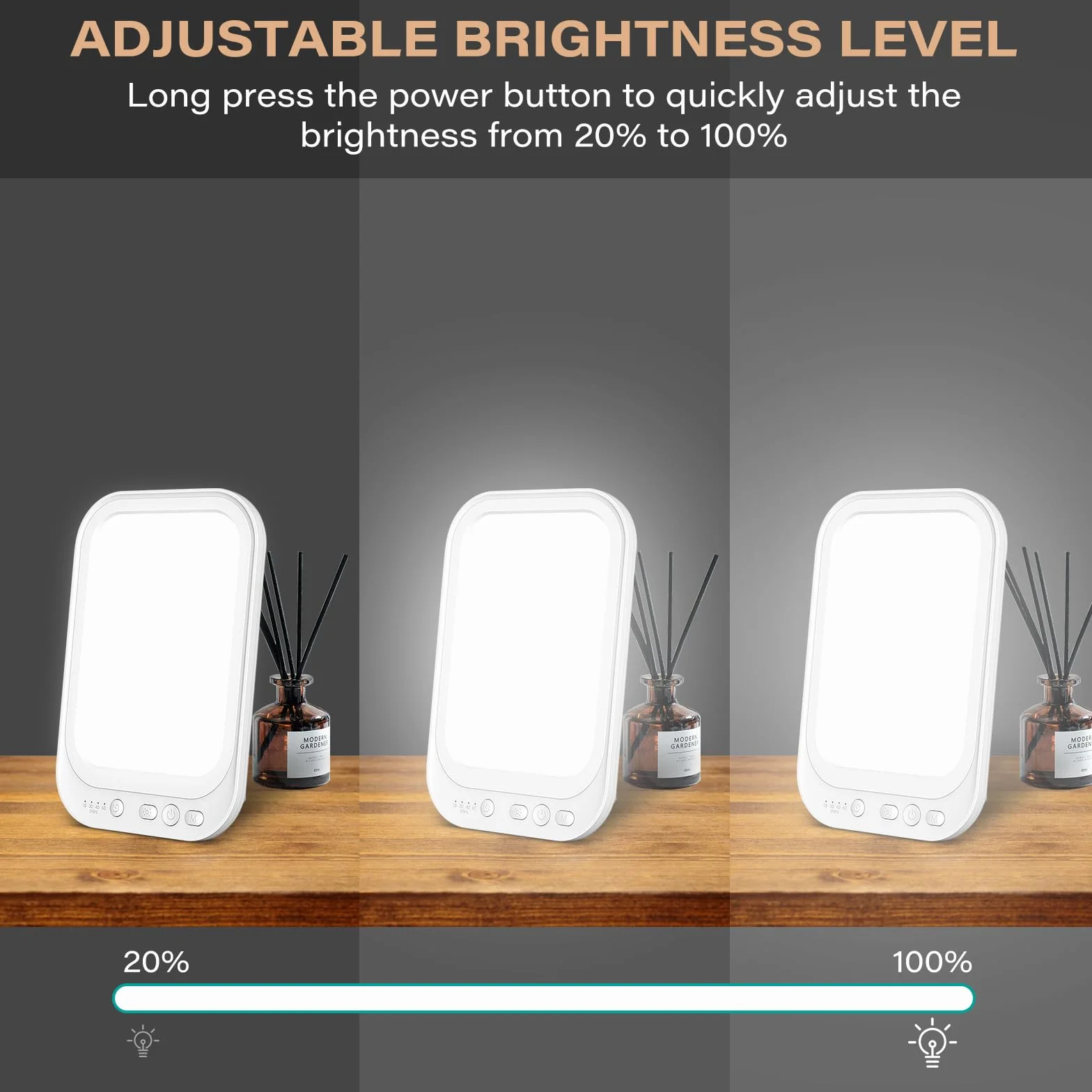 GOMETY Lampada da terapia con luce da 10.000 lux con 4 timer, 3 temperature di colore, lampada LED che imita la luce diurna, supporto pieghevole.
