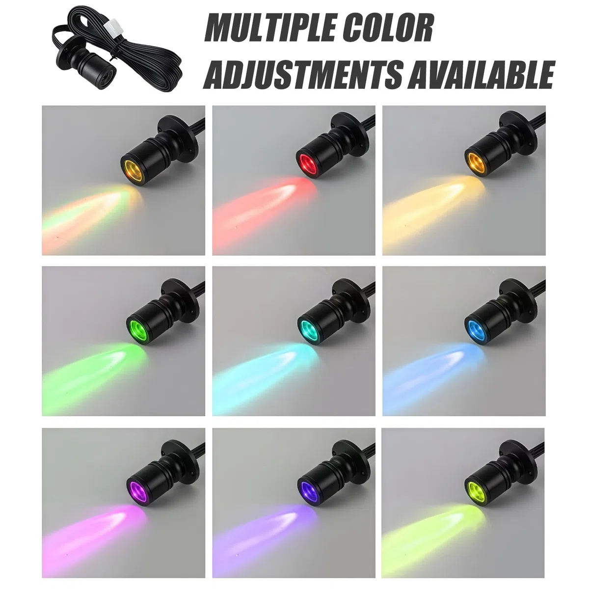 4 mini faretti a LED con telecomando, 1,5 W, orientabili a 180°, per interni, controllo Bluetooth, piccolo set di luci d'accento dimmerabili, per gioielli, corridoio, vetrine