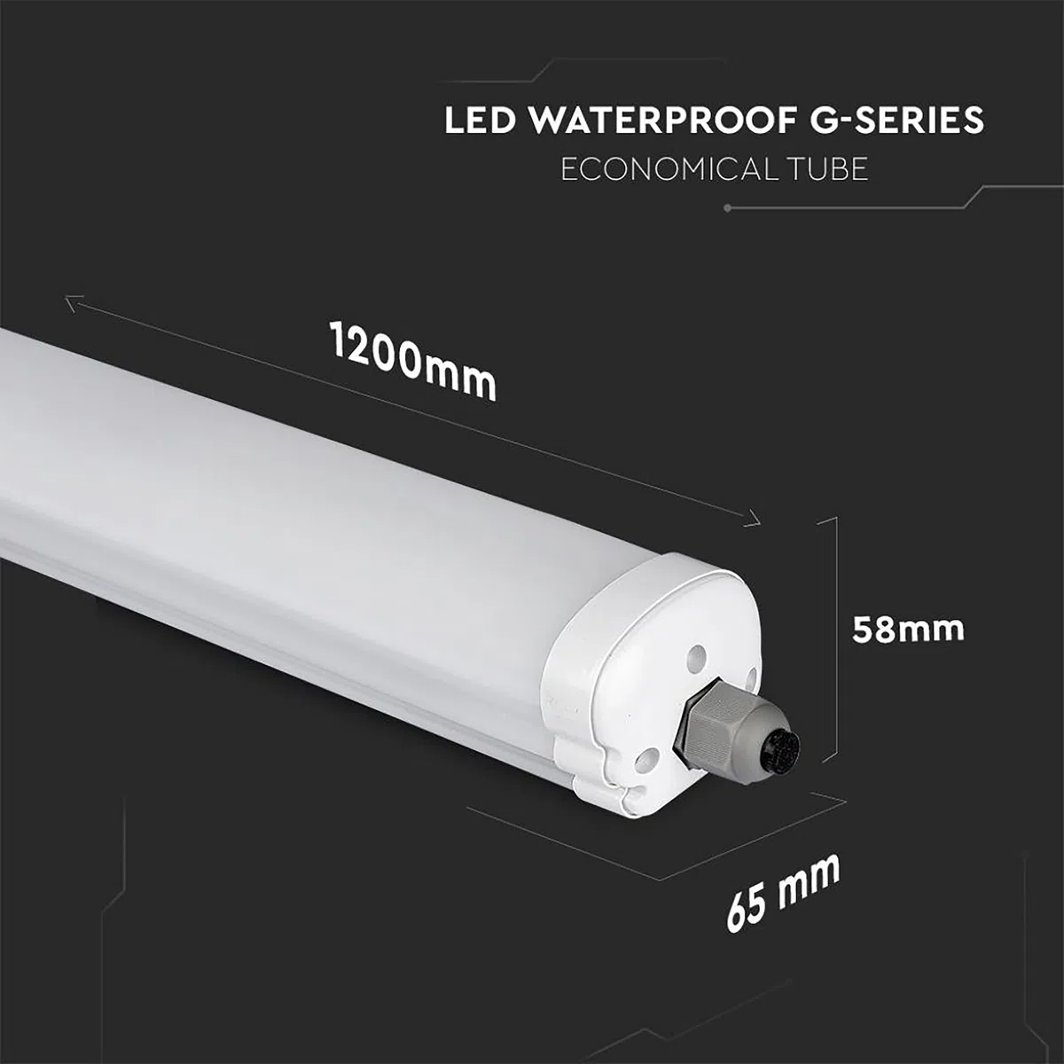 V-TAC Plafoniera LED Impermeabile 120 CM da Esterno - 36W - PRO SERIES - Lampada Rettangolare da Soffitto e Parete - 4320 Lumen - per Garage, Negozio, Magazzino - Tubo LED - Luce 4500K Bianca Naturale