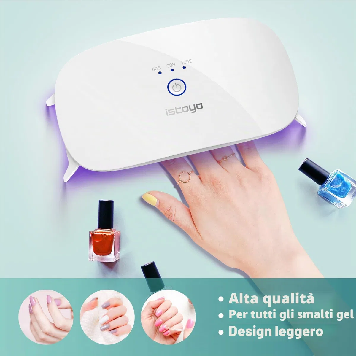 ISTOYO Luce UV per resina, doppia lunghezza d'onda di grandi dimensioni e alto valore energetico, lampada UV per indurire stampi in resina, creazione di gioielli, artigianato fai da te