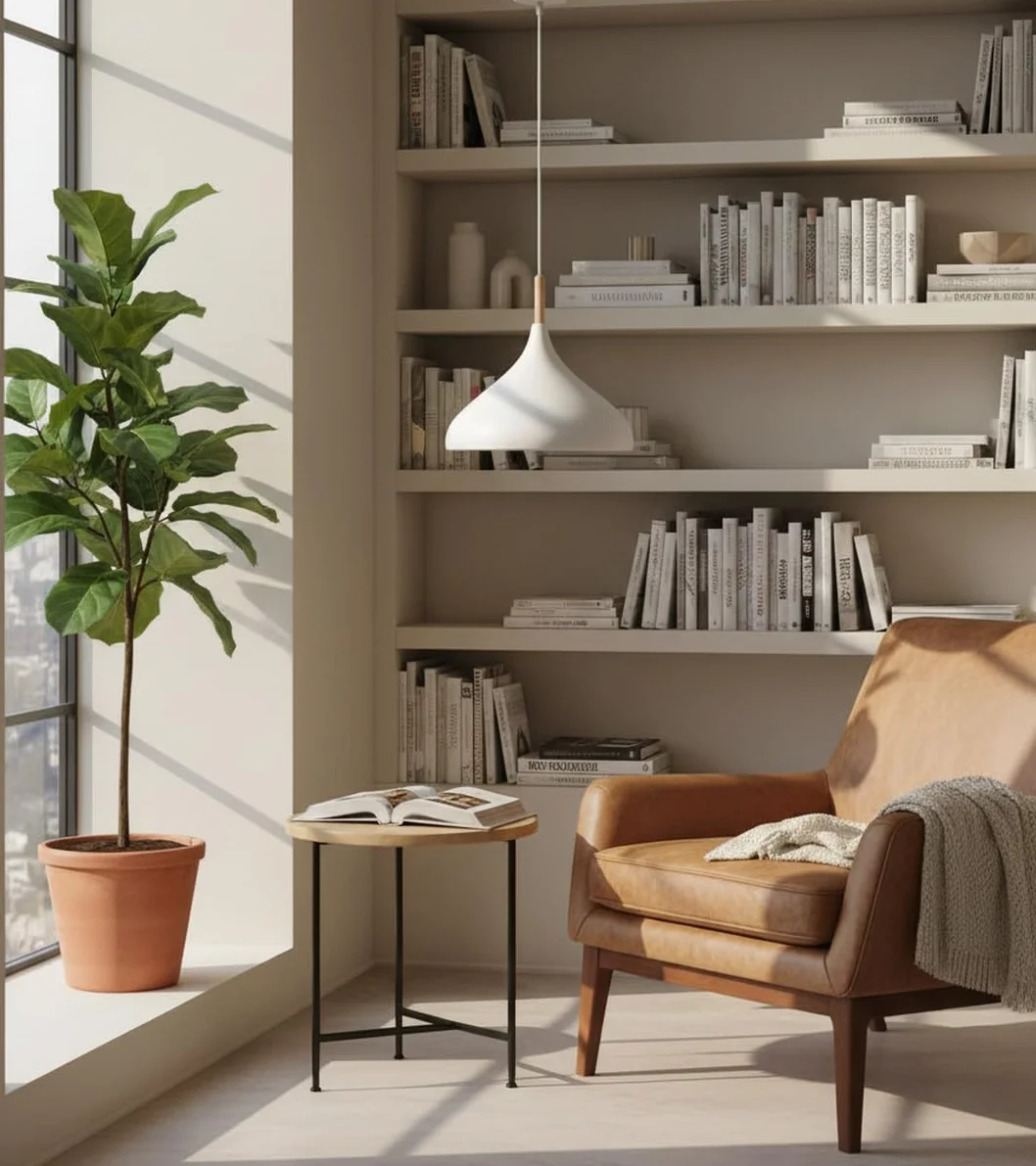 BEL AIR HOME - Lampada a sospensione Baviera 1xE-27 (lampadina non inclusa) Diametro 30 cm in metallo e legno, altezza regolabile (bianco)