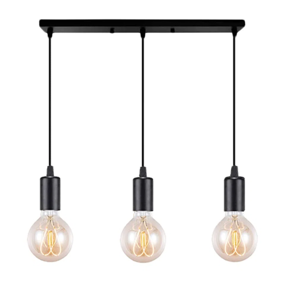 Lampada a ragno moderna nero Lampadario a sospensione metallo, illuminazione industriale a soffitto, lampadario E27 3 luci per soggiorno ristorante camera da letto sala da pranzo