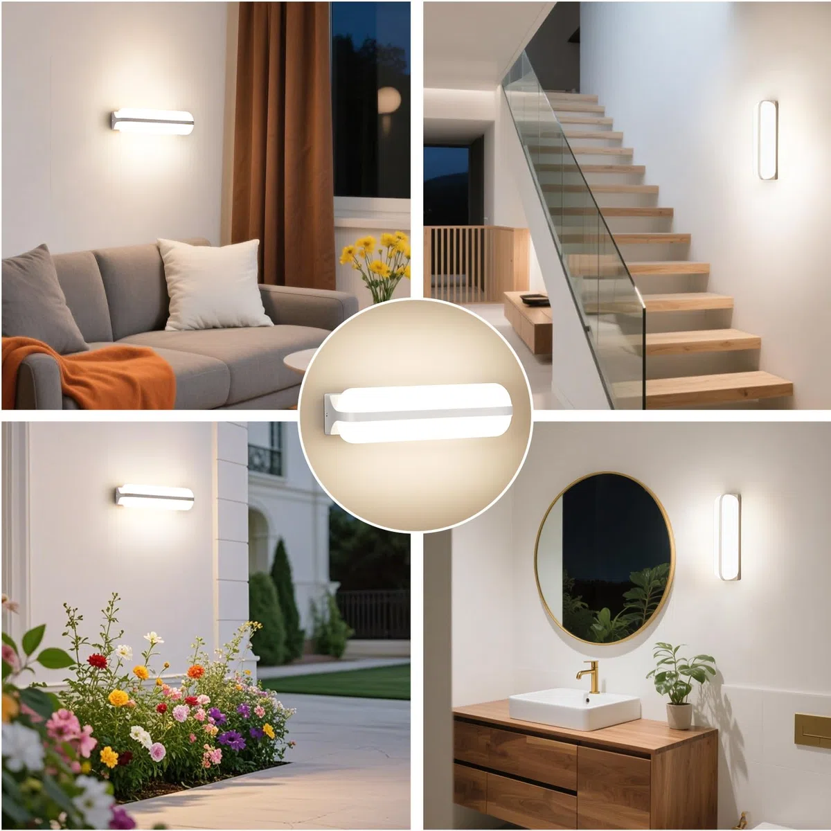 VivaLet Applique da Esterno/Interno 20W 2000LM, Illuminazione Up & Down Lampada da Parete a Parete, 4000K IP65 Luce da Esterno per Ambienti Umidi, Balcone, Bagno, Corridoio, Cantina, Giardino, WC
