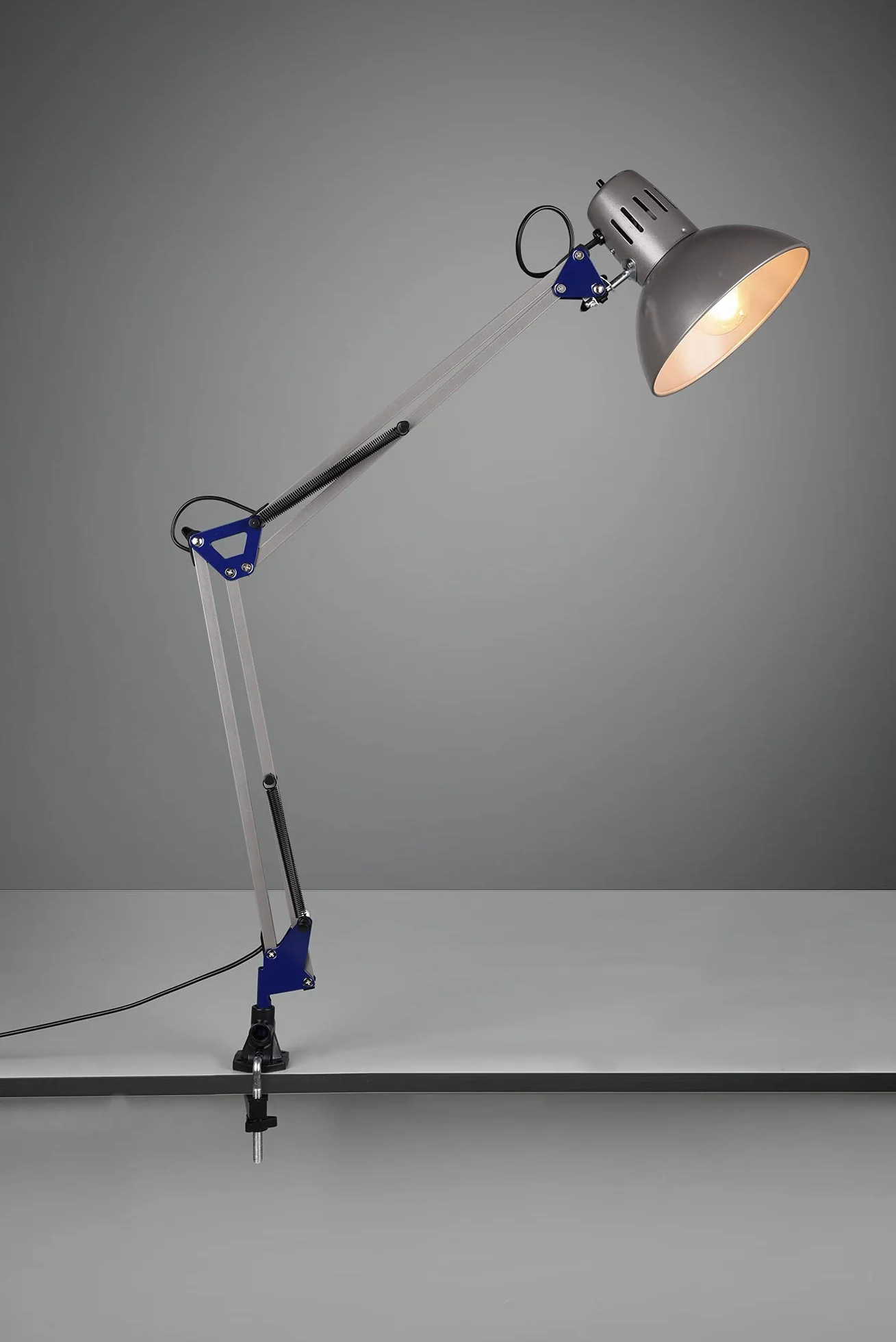 Trio 5029010-47 Lampada a Morsetto da Tavolo, 58 cm, Nickel Opaco