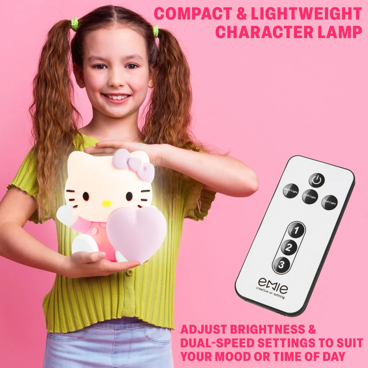 Get Trend Hello Kitty Sanrio Silicone Luce 3D, Ricaricabile Tramite USB LED Lampada Anime, 3 Modalità Luce Telecomandate Lampada Notturna (Hello Kitty)