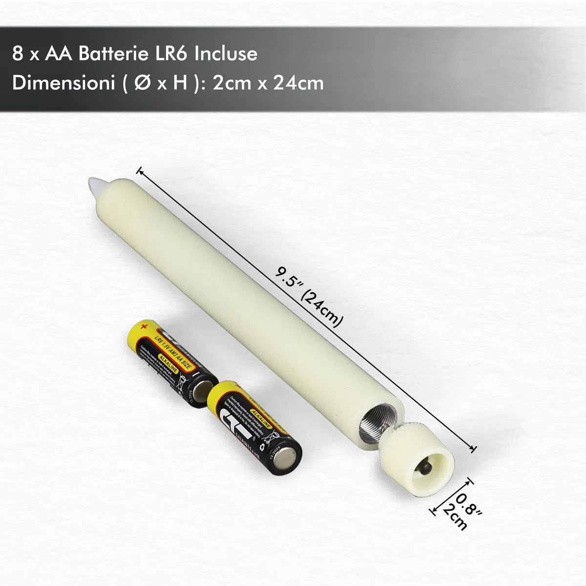 Fanna Set di 4 Candele Led Fiamma Oscillante, Candele Avorio Coniche con Telecomando e Batterie, Natale Decorazione luminosa Uso Interno H 24 cm