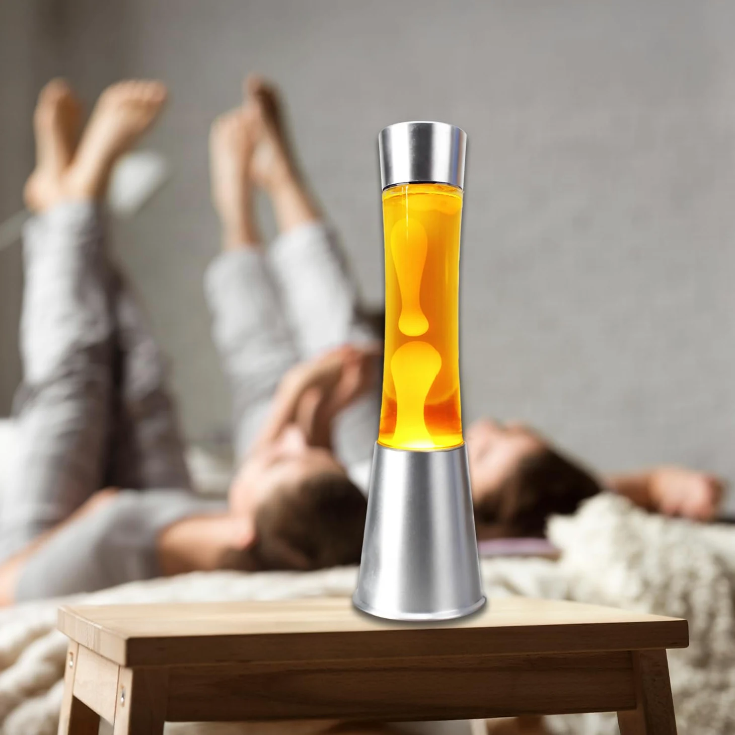 Lampada Lava Giallo - Lava Lamp | Lavalamp | Lampada Da Scrivania 38 Cm | Abat Jour Da Comodino | Lampade Da Comodino | Decorazioni Casa | Lampade Notturna Per Bambini | Regali Originali