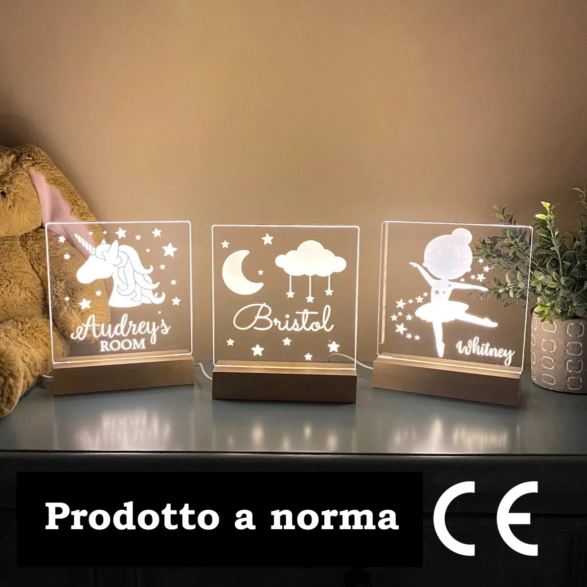 Stileitaliano lampada led personalizzata con foto in acrilico idea regalo festa della mamma compleanno originale targa (Con foto)