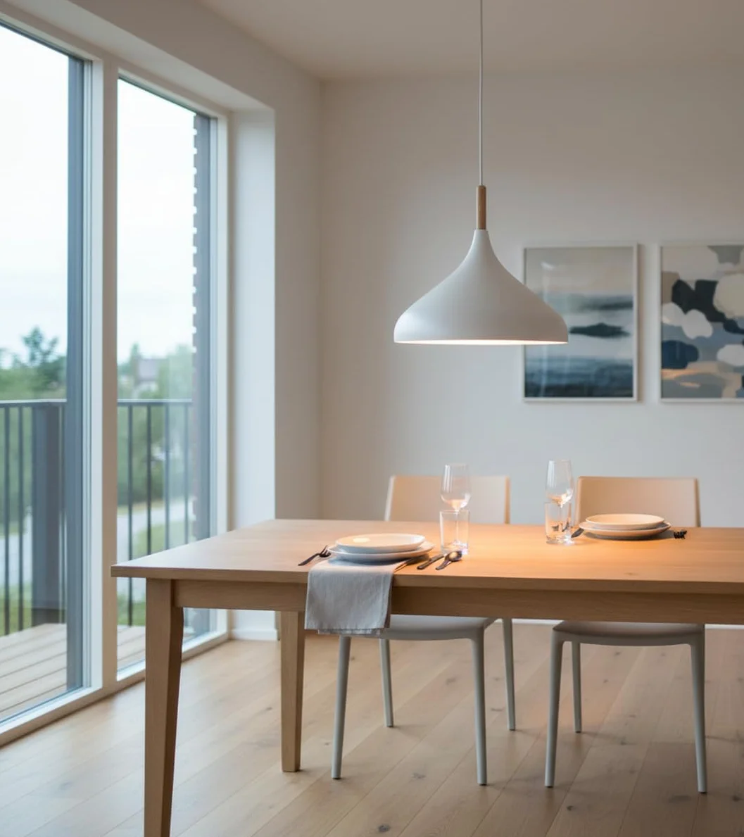 BEL AIR HOME - Lampada a sospensione Baviera 1xE-27 (lampadina non inclusa) Diametro 30 cm in metallo e legno, altezza regolabile (bianco)