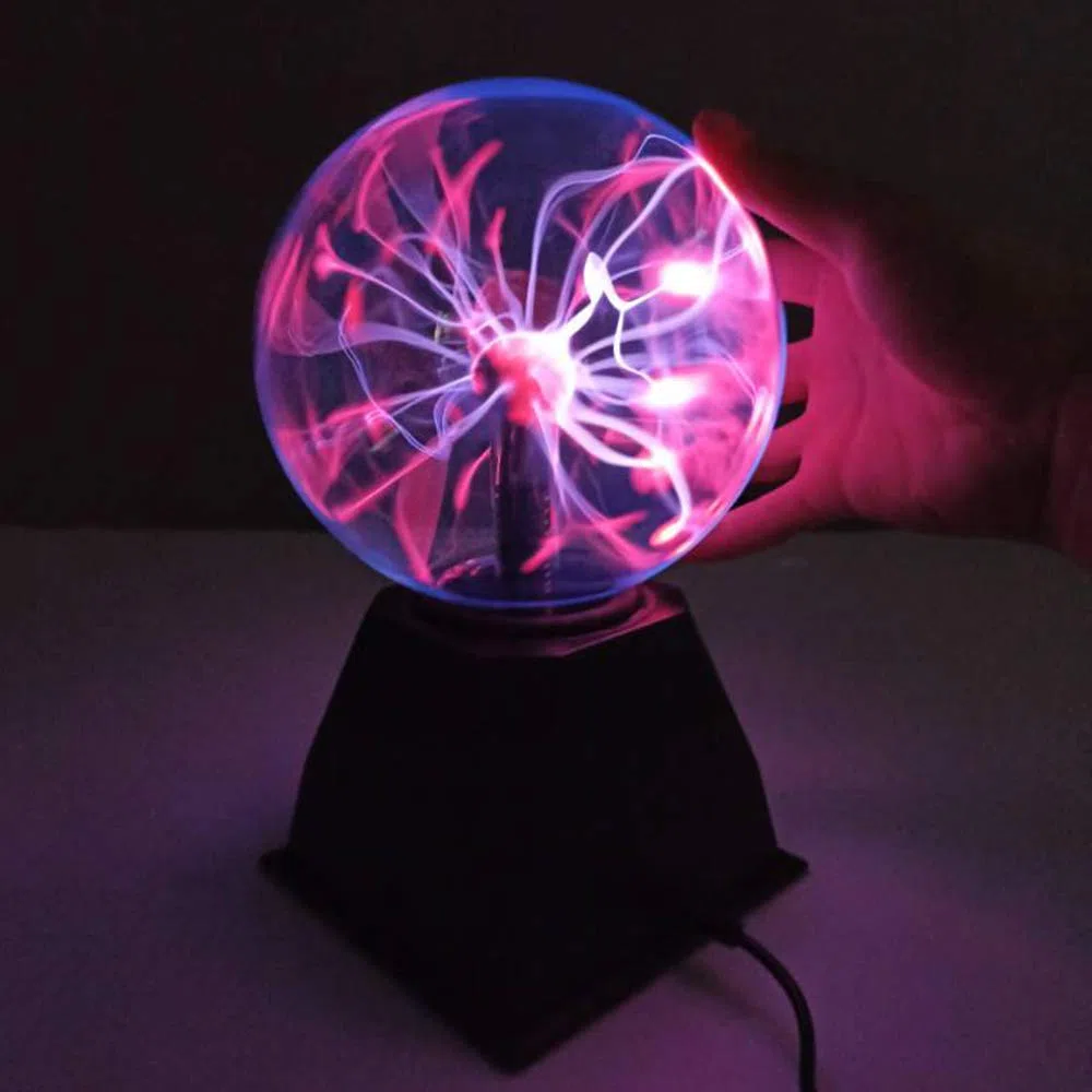 Riserva Sfera al Plasma Magica, 6 Pollici Lampada a Sfera al Plasma Sound Sensitive Touch, Sfera Luminosa Magica per Feste, Decorazioni, Prop, Home, Rossa