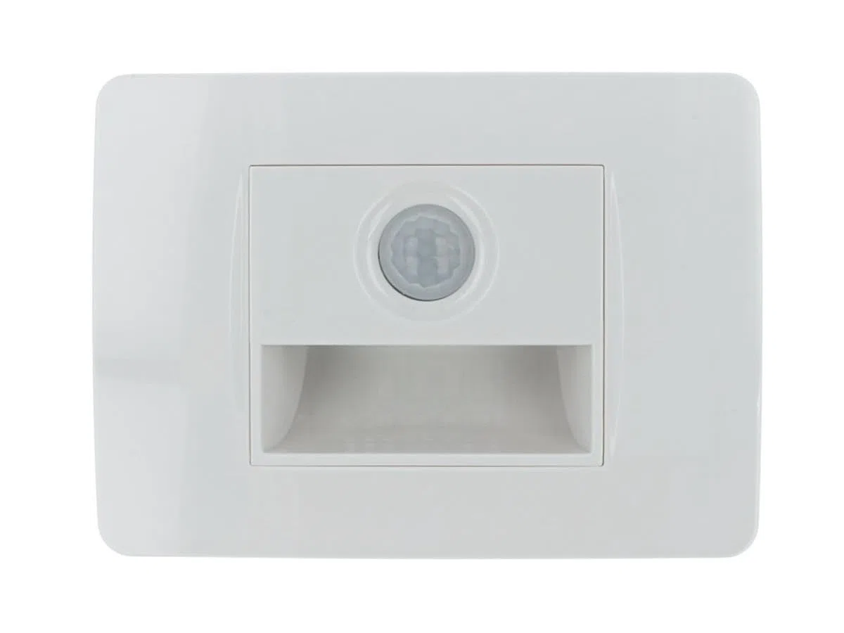 Segnapasso LED Interno con Sensore PIR 1,6W 220V 3 Moduli Bianco Luce Calda 3000K | Incasso 503