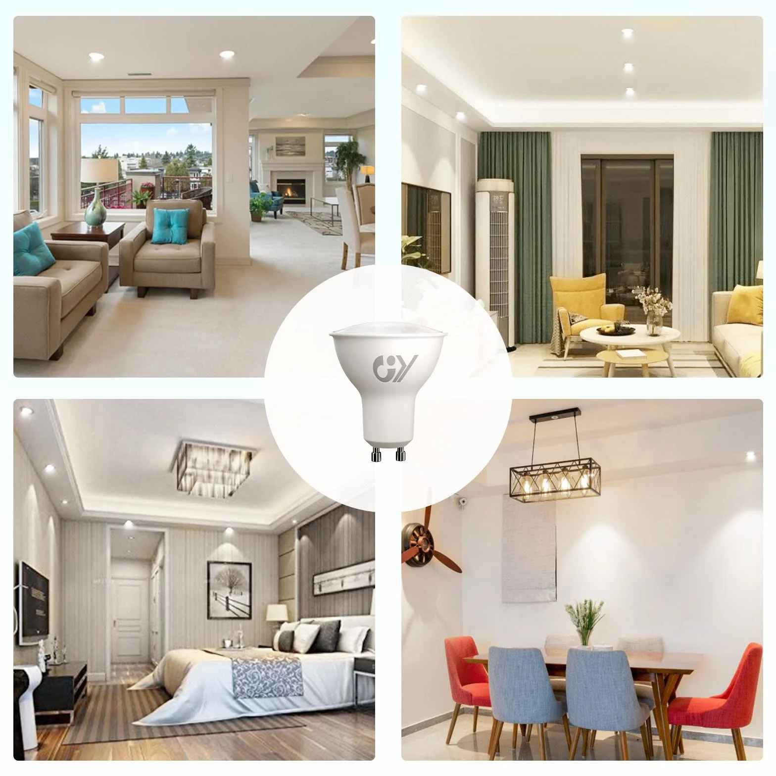 GY Lampadine GU10 LED, 4.9W (equivalenti a 80W), 790 Lumen, 4000K Bianco Neutro, Risparmio Energetico LED GU10, Lunga Durata, Basso Consumo, 120° Angolo del Fascio,Non Dimmerabile, 10 pezzi