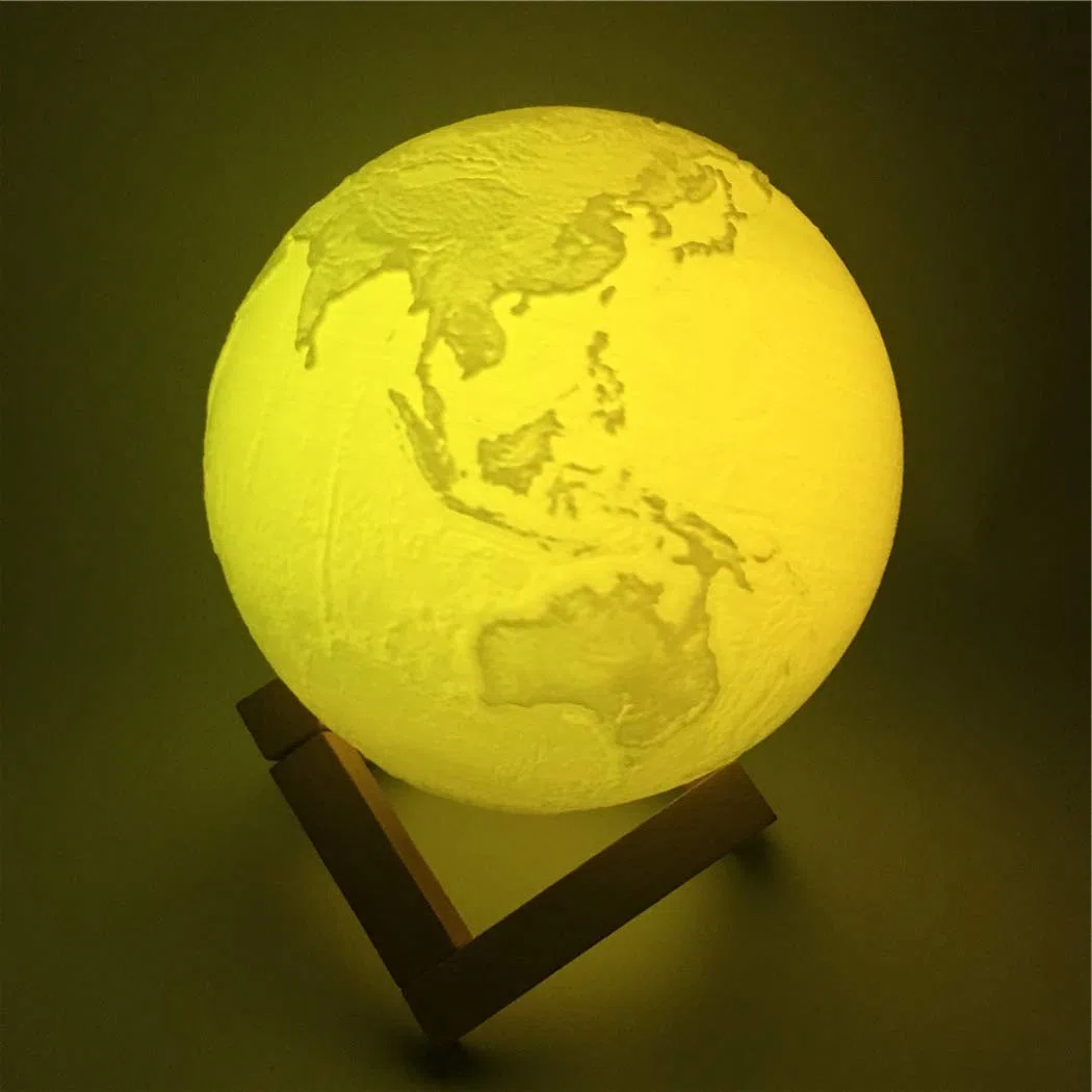 3D Lampada di Terra, Lampada Luna 3D, Romantico Lampada Luna LED, Lampada Planetaria, 12 cm 7 Colori Luce Notturna della Terra